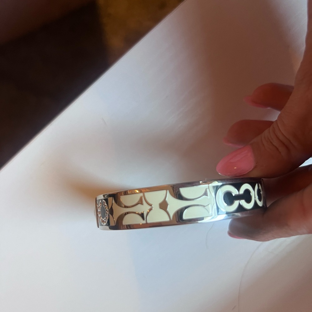 Coach Silver and Cream Bangle